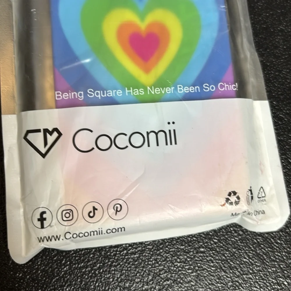 New Cocomii Square Latte Rainbow Heart IPhone 14 Pro Phone Case